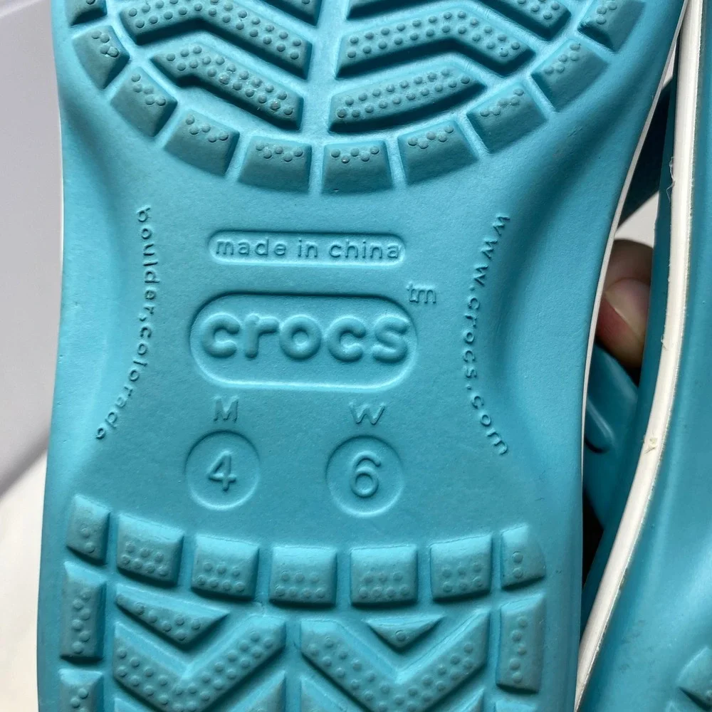 Crocs Crocband Flip Flops Teal Blue Women 6 Men 4 Sporty Comfort Sandals